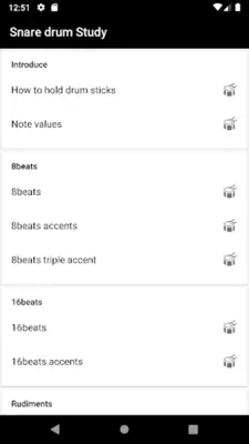 Snare drum study android App screenshot 3